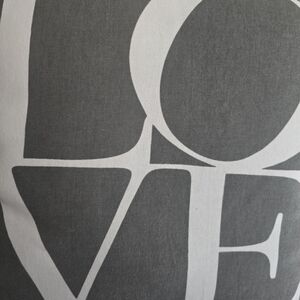 14in, Gray/White LOVE Accent Pillow